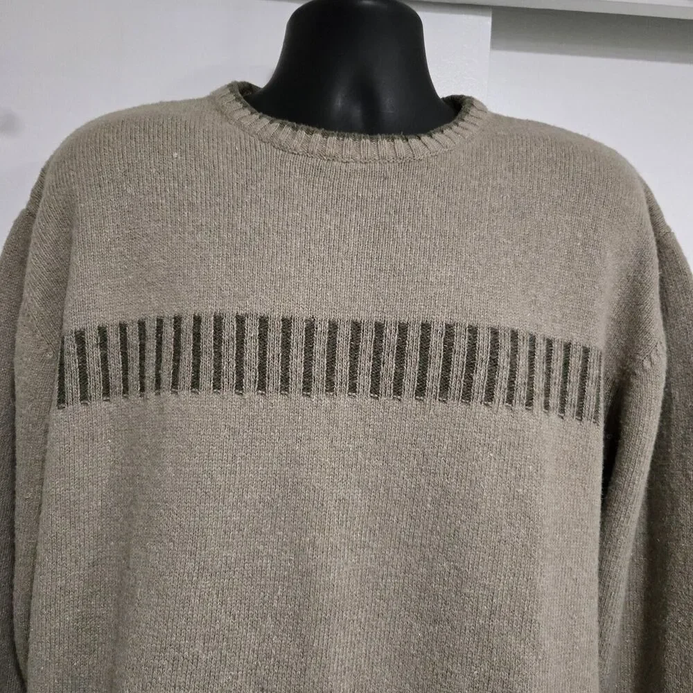 Columbia Sz XL Beige Soft Ramie Wool‎ Blend Knit Pullover Sweater 205 AM2237